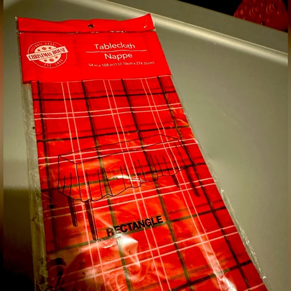Christmas House Red Retangle Tablecloth